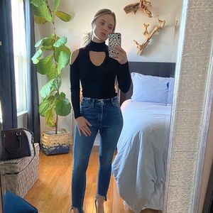 Black cut out sweater